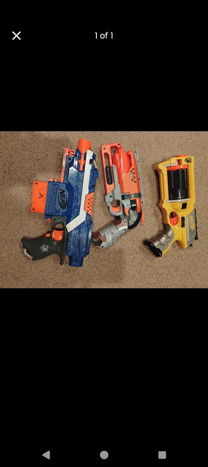 3 Nerf guns used and working. Pickup only