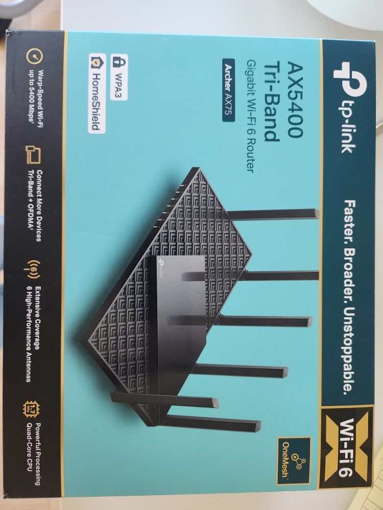TP-Link Archer AX75 Tri-Band AX5400 Wi-Fi 6 Router - used