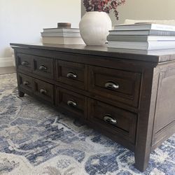 Wood Coffee Table with Storage
