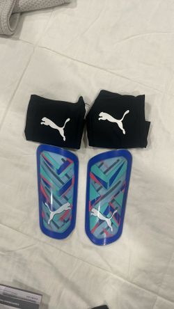 Puma Ultra Flex Sleeve ShinGuards- Bluemazing. Size M.
