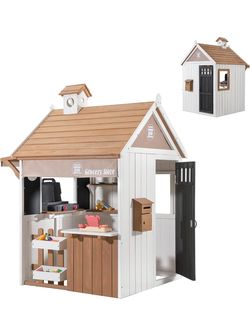 2-in-1 Grocery Store & BBQ Fun:Why choose one when you can have both? This versatile playhouse transforms from a bustling Grocery Store with a checkou