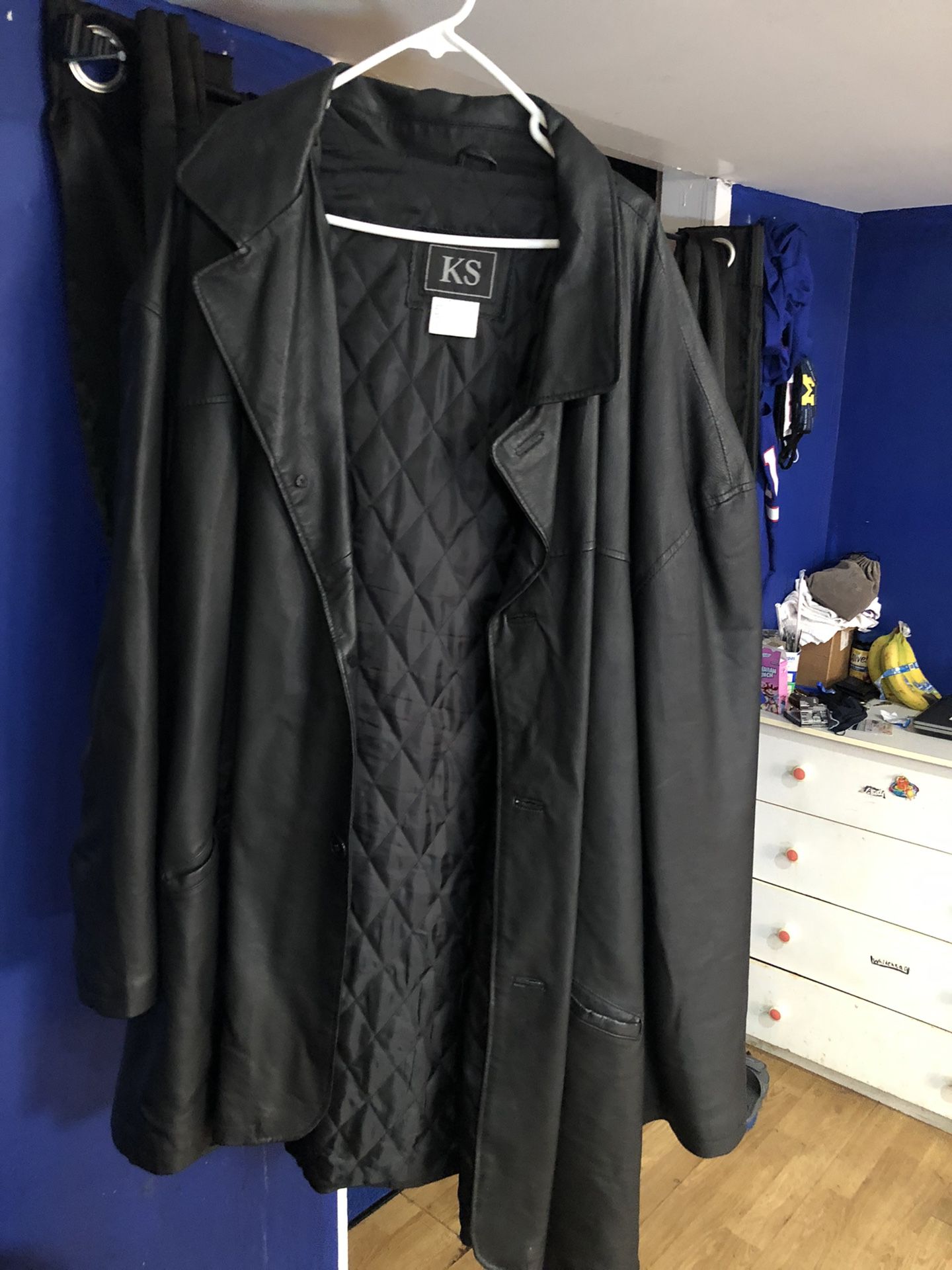Men’s Big And Tall Leather Car coat 