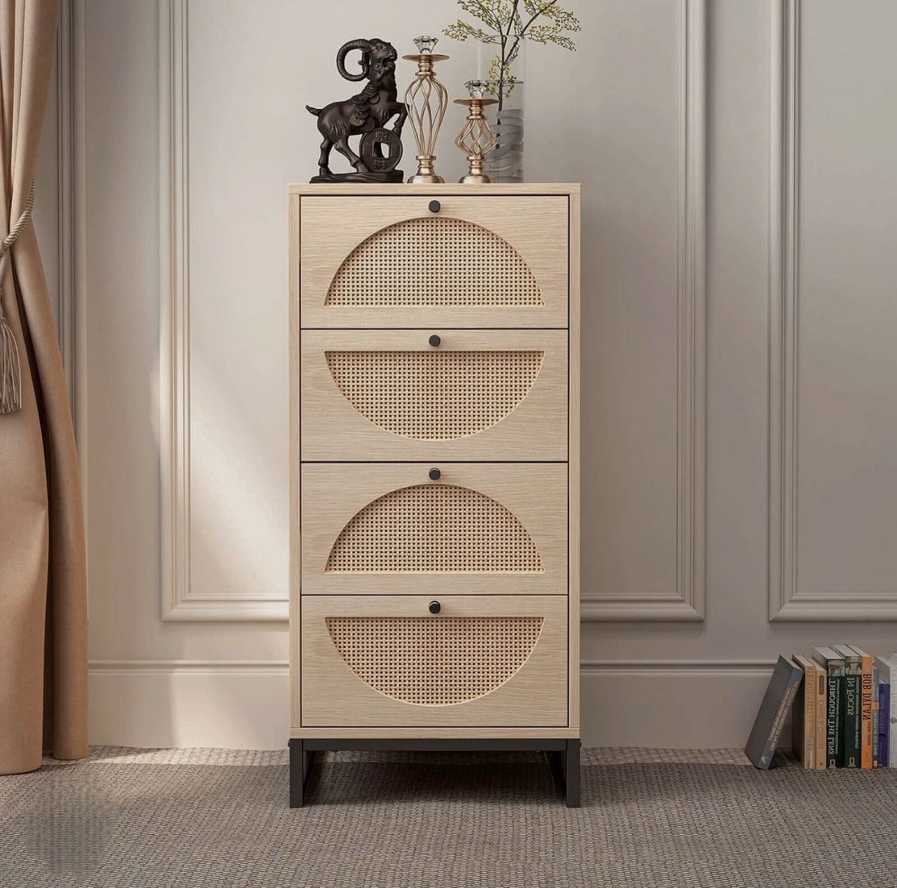 Rattan 4 Drawer Cabinet 40” - Like New