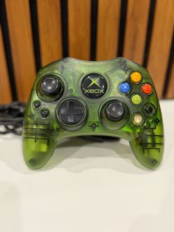 Microsoft Original Xbox Controller S Translucent Green Wired OEM Controller
