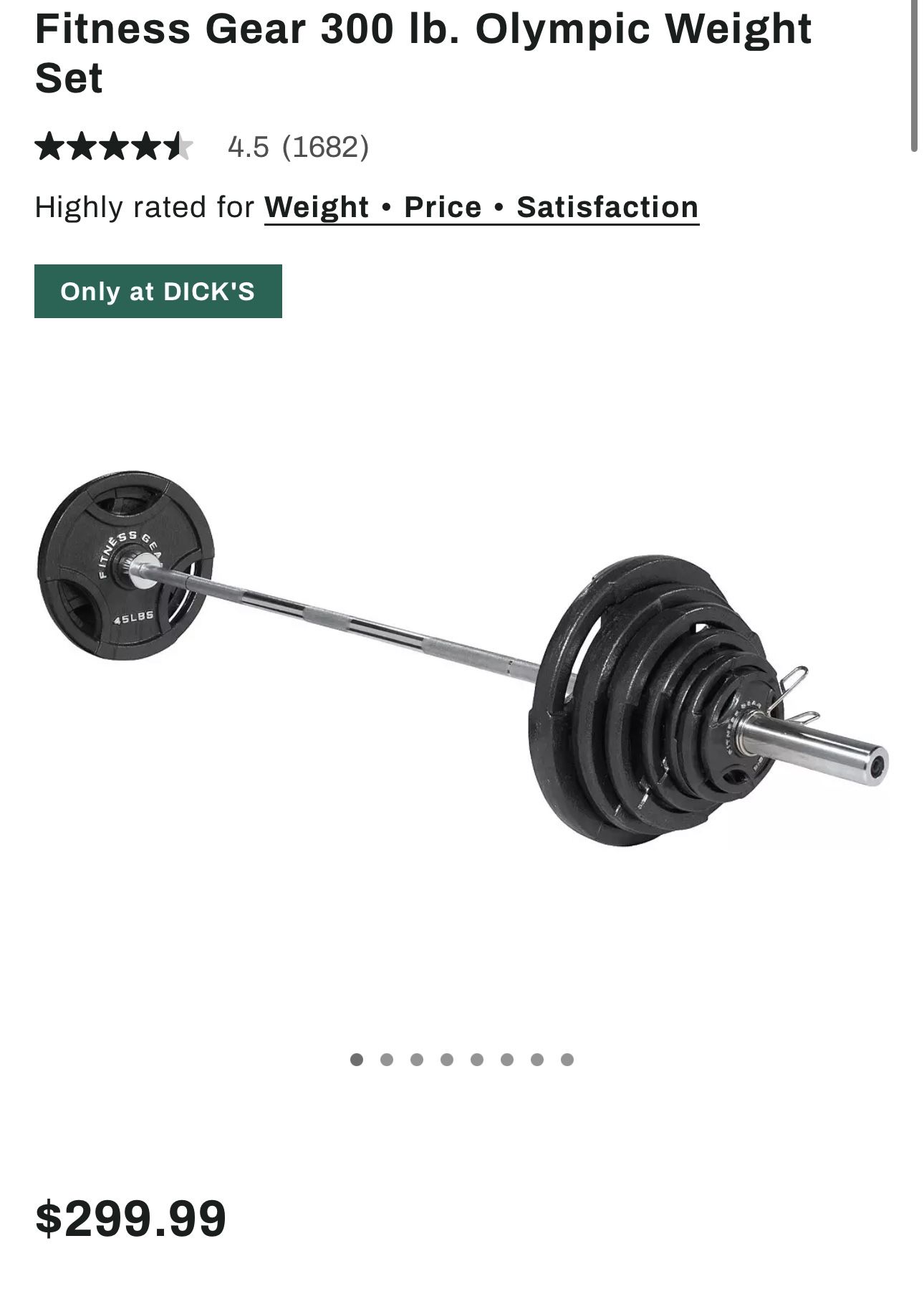 Fitness Gear 300 lb. Olympic Weight Set