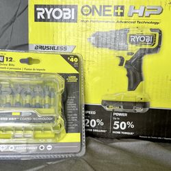 🔧 Ryobi ONE+ HP 18V Brushless Impact Driver Kit + Bit Set (NEW)