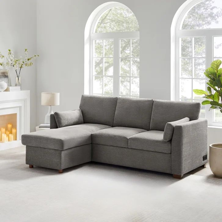 Coddle Luke Fabric Sleeper Sofa with Reversible Chaise and Storage, Gray $899.99