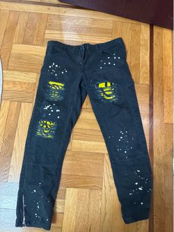 Yellow painted jeans