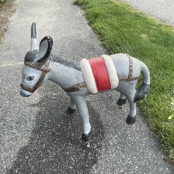 Antique Concrete Donkey & Cart
