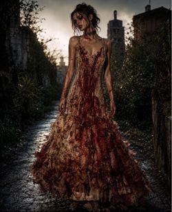 Horror Zombie Prom Dress Handmade Unique Costume One of a Kind - size 4/small