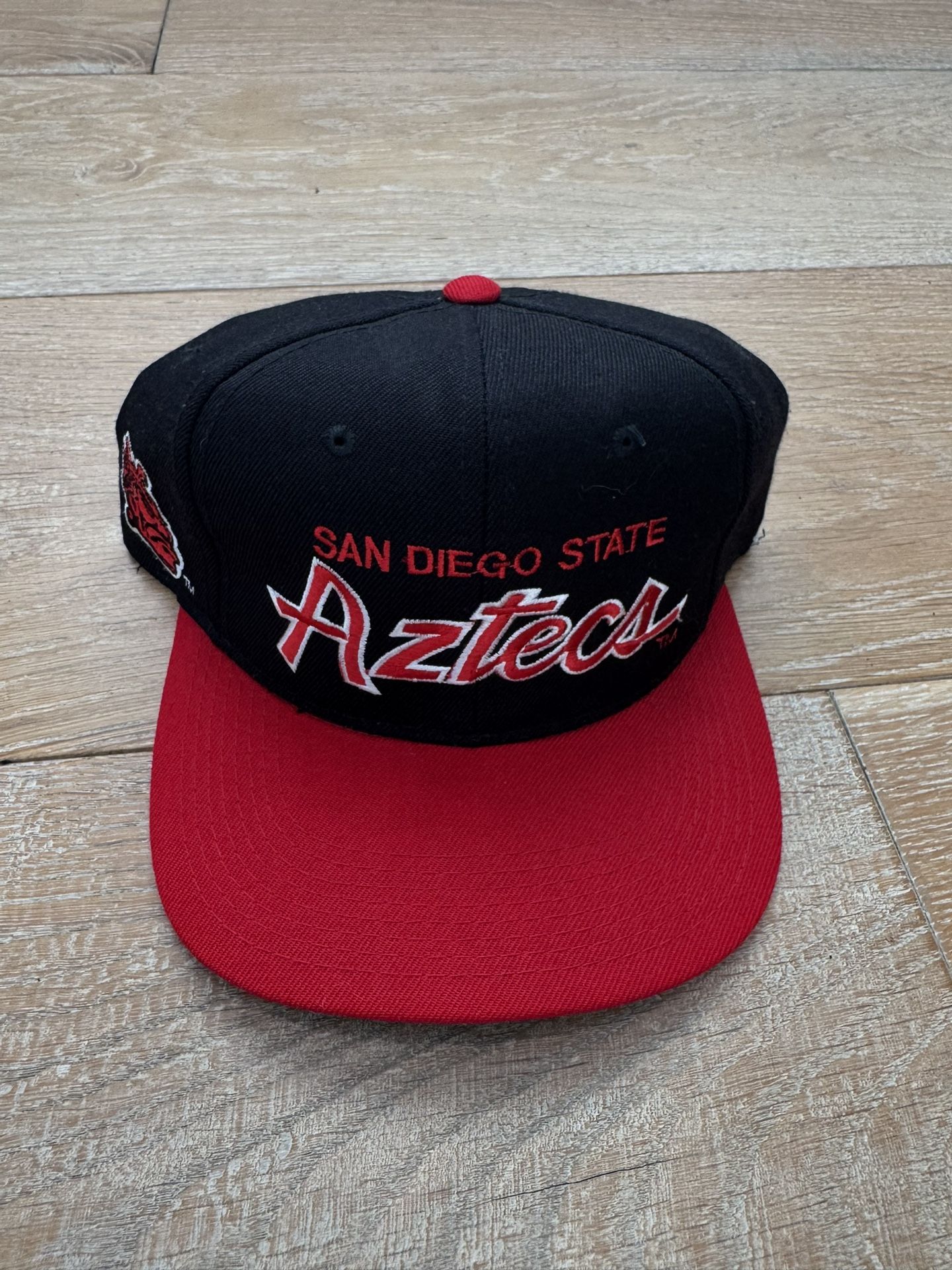 Vintage Sports Specialties San Diego State Aztecs Wool Black Script SnapBack Hat