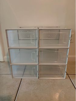 Put together for your convenience Set of 6 clear large shoe box’s
