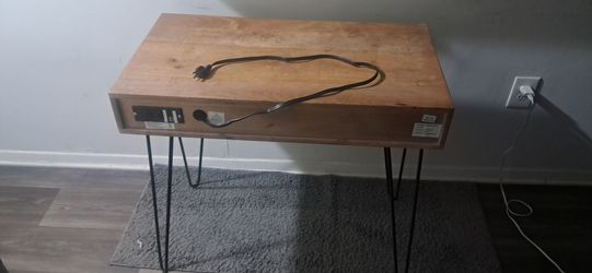 Rustic Wood Desk With Built-In Charging ⚡ – Work Never Looked This Good 😉