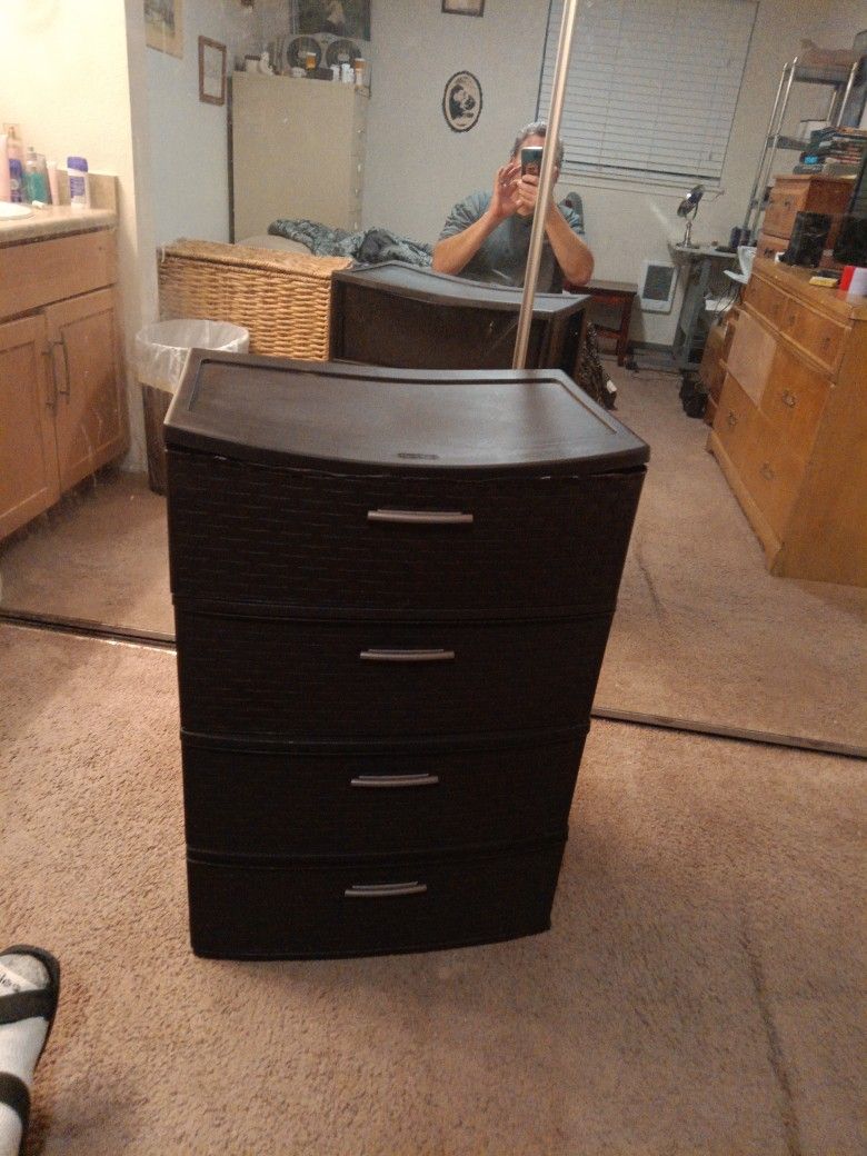 SteriLight We've Durable Well Made 4 Large Drawer Light Weight Clothing Dresser, Asking $25.00  Would make a Great Gift. 