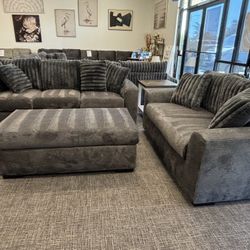 2-PC Sofa & Loveseat Set w/ Corduroy Pillows – $1,399 🛋️✨