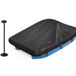 Pedal Boat Cover, Waterproof Paddle Boat Cover with Adjustable Support Pole, Fits 3 or 5 Person Pedal Boat(Black)