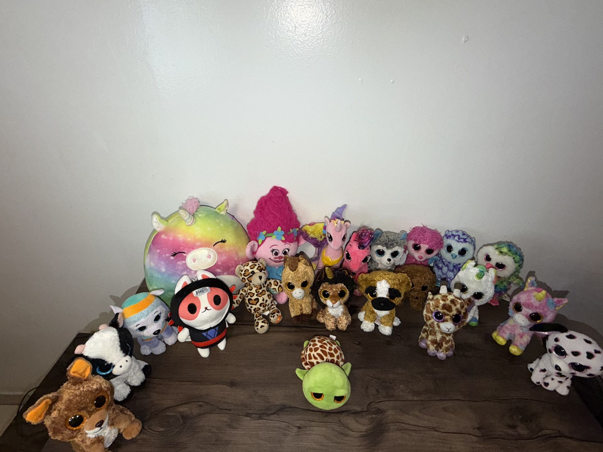 Huge Plush Lot: 22pc Ty Beanie Boos, Squishmallow, Paw Patrol & Trolls Bundle