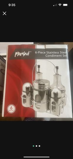 6 Piece Stainless Steel Condiment Set-Brand New