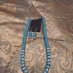 Hopi Native Made New Set Turquoise And Coral  Set