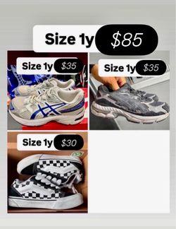 ASICS and vans size 1y cheap