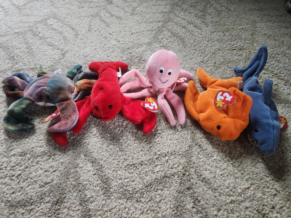 Beanie Babies - Lot of 5 Aquatic Animals 