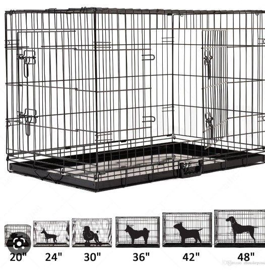 Brand New 42x28x31 Dog Crate/ 42 Crate Bed/ 2 Hanging Kennel Bowls/ 2 Dog  Chew Toys / Dog Cage Alone $80 for Sale in Fontana, CA - OfferUp