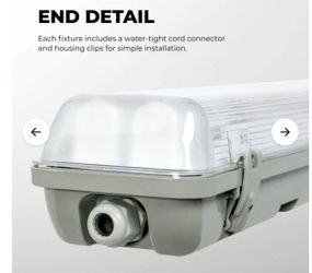 LED T8 bright light fixtures vapor weatherproof