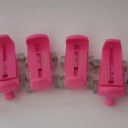 Build A Bear Roller Skates Lot of  3 Pairs Hot Pink Glitter Adjustable 