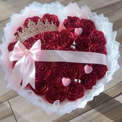 Red heart bouquet