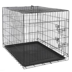 Two Collapsible Folding Medium Size Dog Crates Pet Cages 