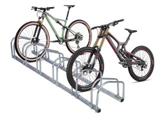 Adjustable Bicycle Rack Stand Floor6 Bikes Outdoor Garage Parking, Silver