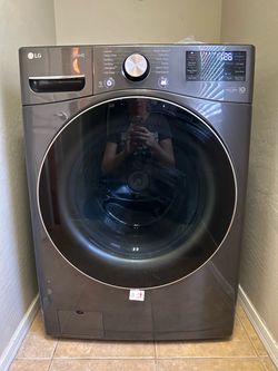LG ThinQ Front Load Washer & Dryer Set – Graphite Steel (1 Year Old / Like New)