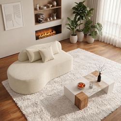 New -Modern Curved Cloud Couch Sectional, Boneless Compression Sofa