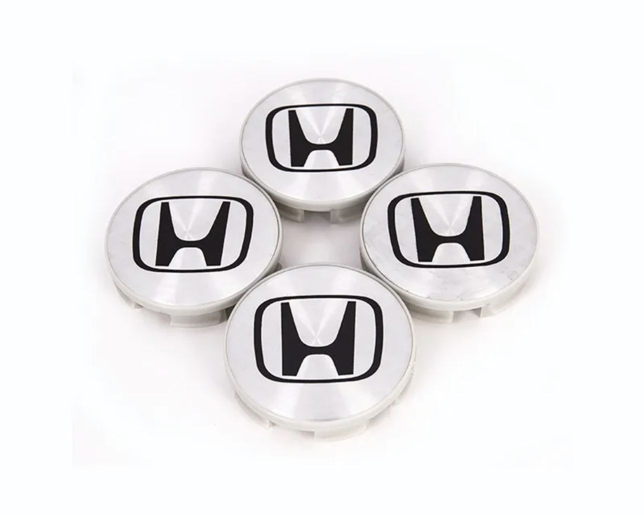 4pc silver black logo aluminum wheel center caps for Honda ( 58mm)