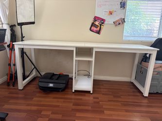 2 person white desk