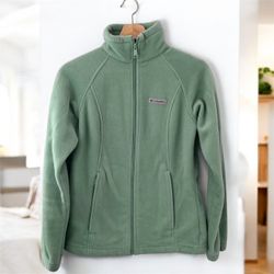Columbia Women's Benton Springs Full-Zip Fleece Jacket Green Aqua Size Small S