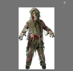 Spooktacular Creations Halloween Swamp Deluxe Skeleton Living Dead Zombie Costume For Halloween Kids Monster Role-Playing-XL(12-14yr)