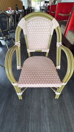 Rattan Bistro Armchair with Woven Seat