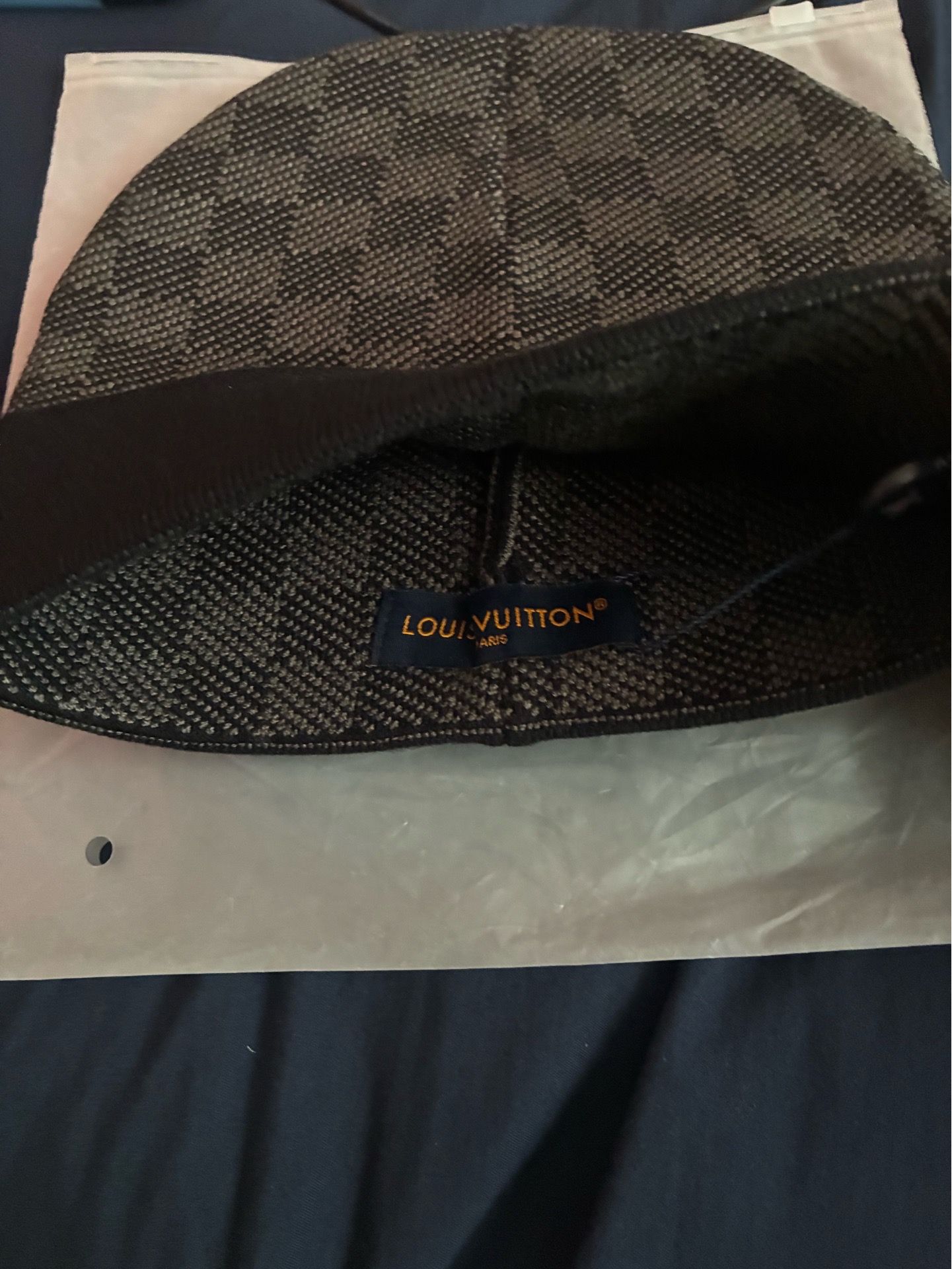 Grey and black beanie