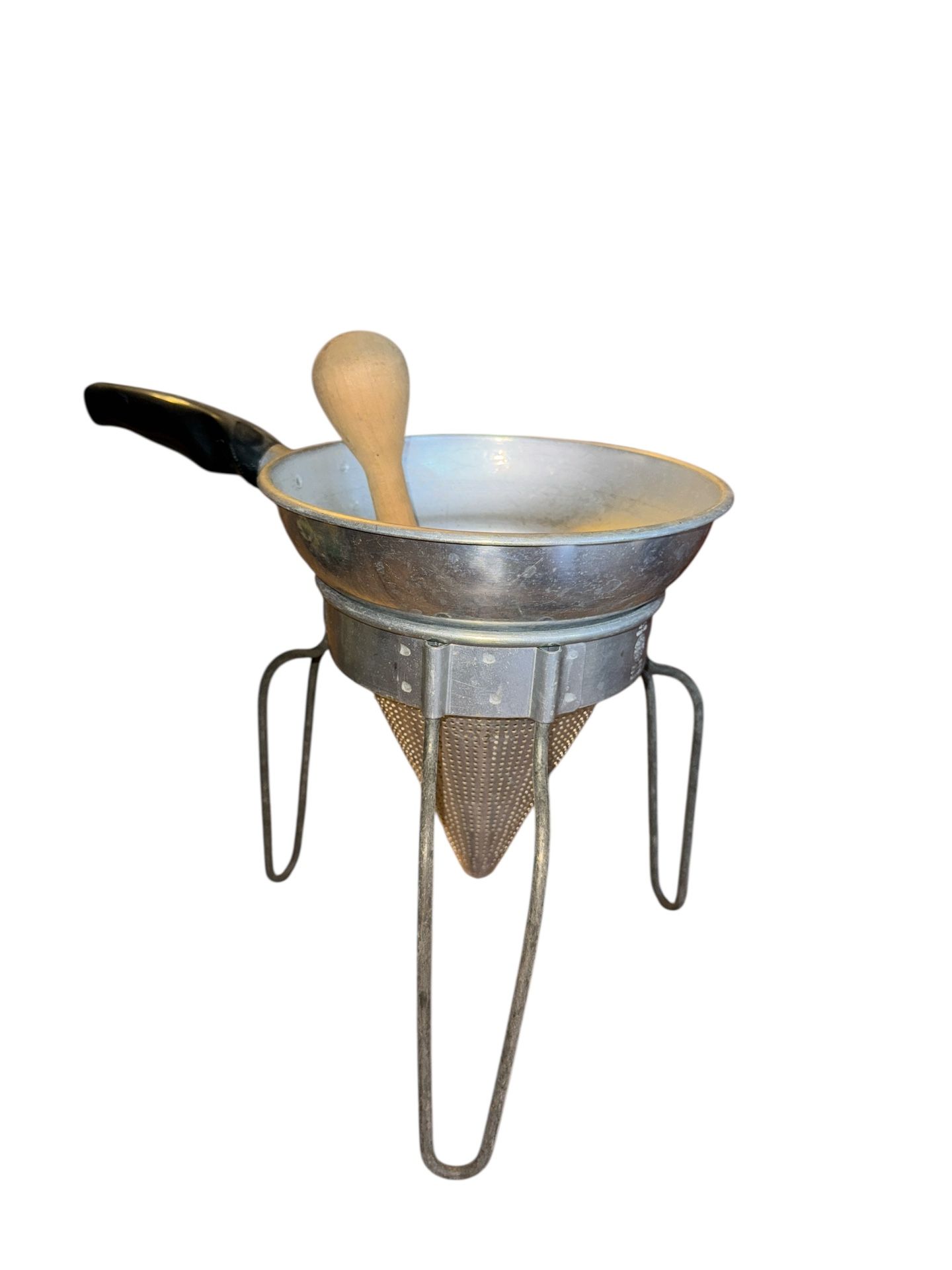 VTG Wearever No 475Aluminum Rotary Colander Wood Pestle Sieve Strainer Canning
