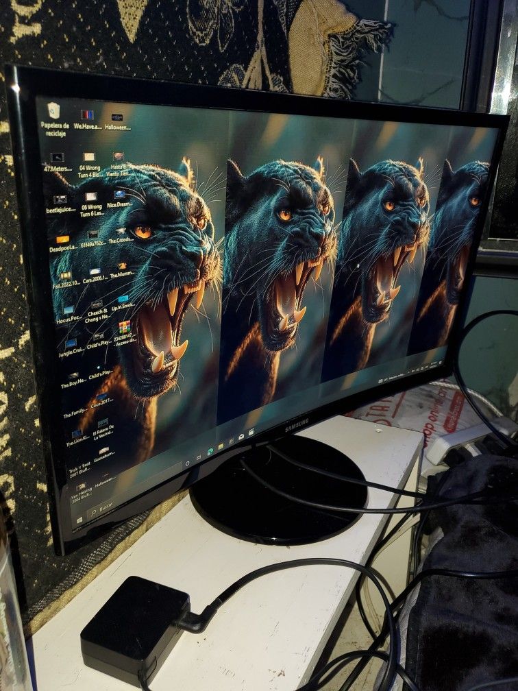 SAMSUNG CURVED DESKTOP COMPUTER π₯ MONITOR 25 INCHES REALLY GREAT GRAPHICS WORKS GOOD TEST IT BEFORE YOU BUY IT...