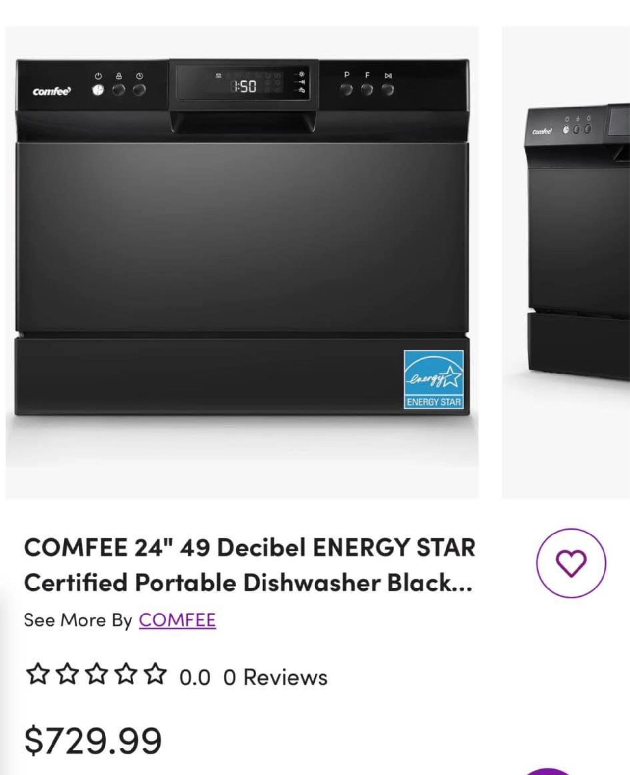 Countertop Dishwasher, Energy Star Portable Dishwasher, 6 Place Settings & 8 Washing Programs