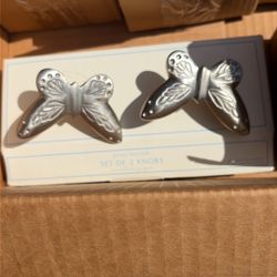Pottery Barn Pewter Butterfly Knobs