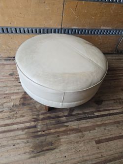 Free white leather ottoman