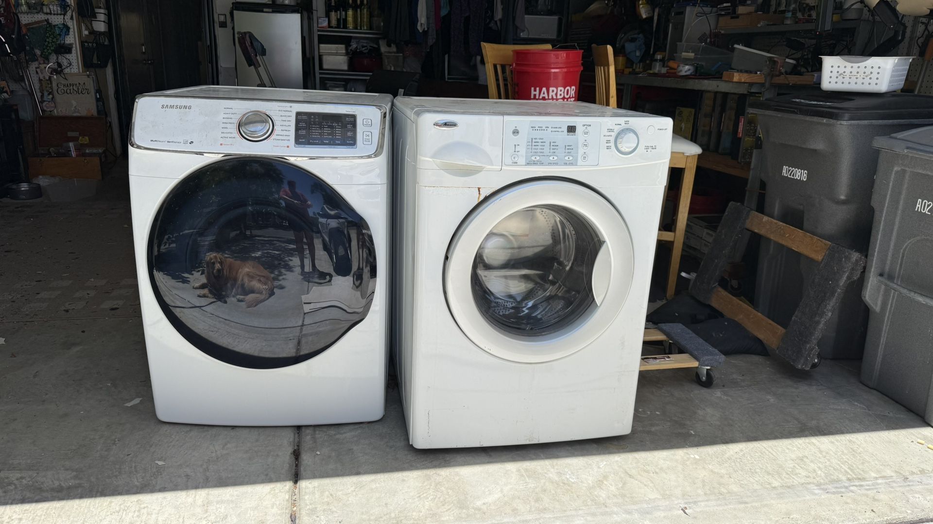 Amana Front Load Washer, Samsung Steam Dryer... Stackable
