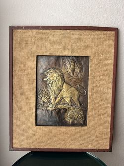 MCM Lion Copper/Brass Relief Artwork