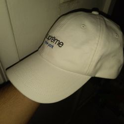 All White 6 Panel Supreme Hat