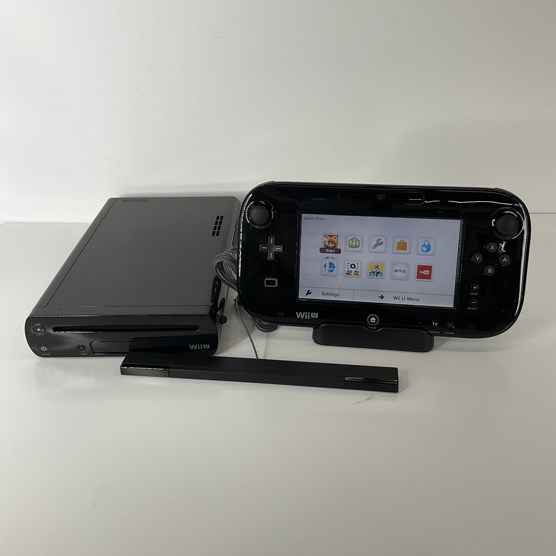 Nintendo Wii U Video Game System - Complete & Tested! Gamepad, Cords, Sensor Bar! 32GB.