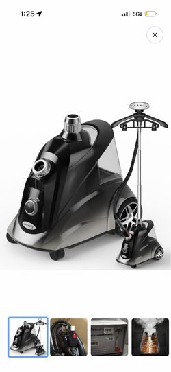 Steamer for Clothes, Jenaely 1500W Standing Garment Steamers, 35s Fast Heat-up, 80 Mins of Continuous Powerful Steam with 2.8L Water Tank, Pants Clip 