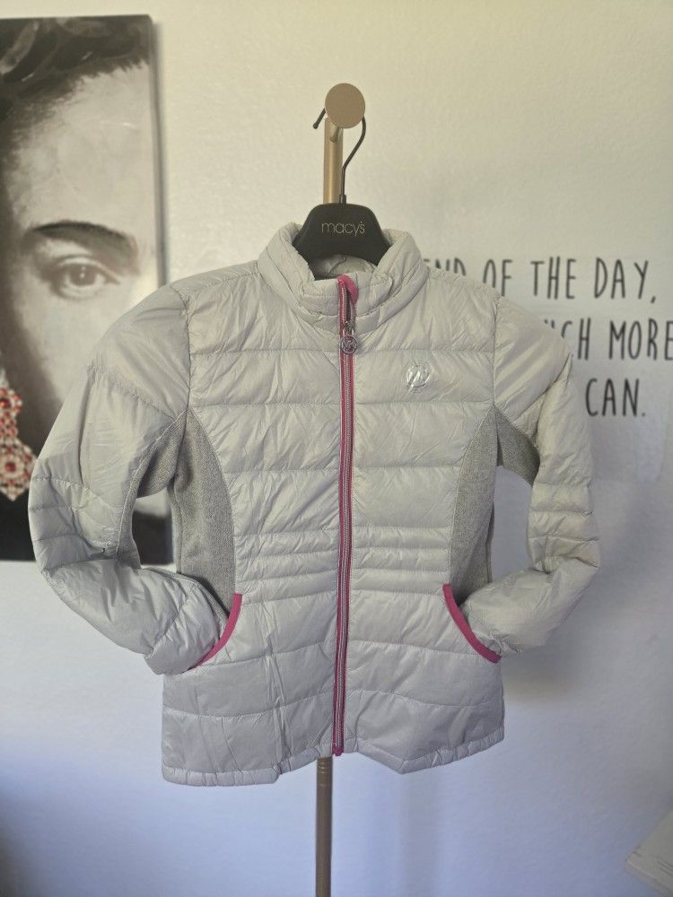Girl's Kids Michael Kors Puffer Jacket Size 14 Colors Grey/Pink